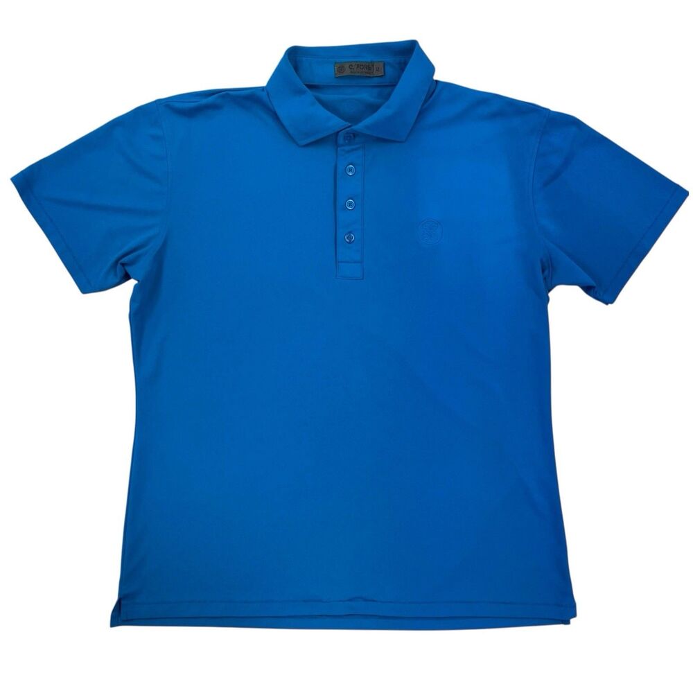 G/Fore Men's Size Medium Solid Blue Short Sleeve Collared Golf Polo‎ Shirt
